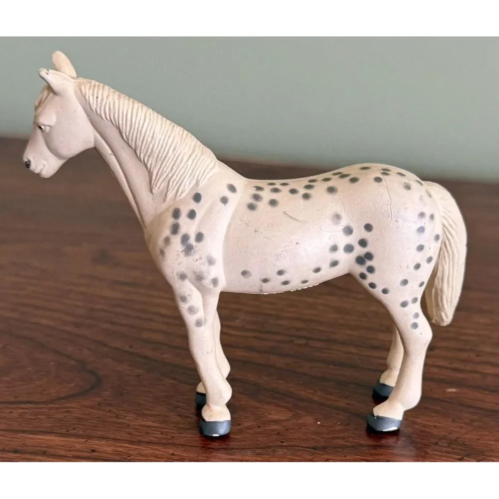 1988 Funrise Irish‎ Horse Vinyl Toy Horse Figure Vintage White Grey Spots